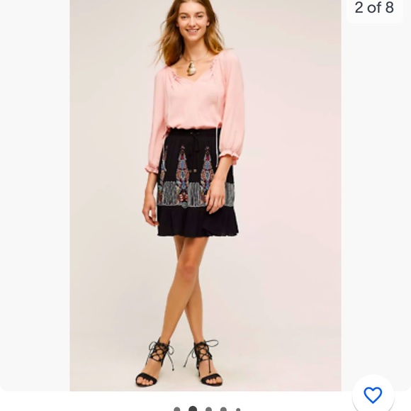 Floreat anthropology Black Embroidered Mini Skirt Extra small - Picture 1 of 10